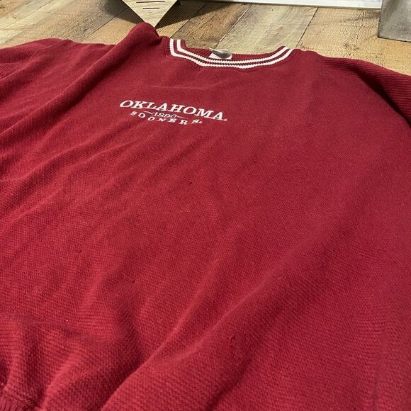 Vintage Oklahoma Sooners 1890 Red Oak Red Crewneck Sweater Mens Size XLarge - Picture 13 of 15